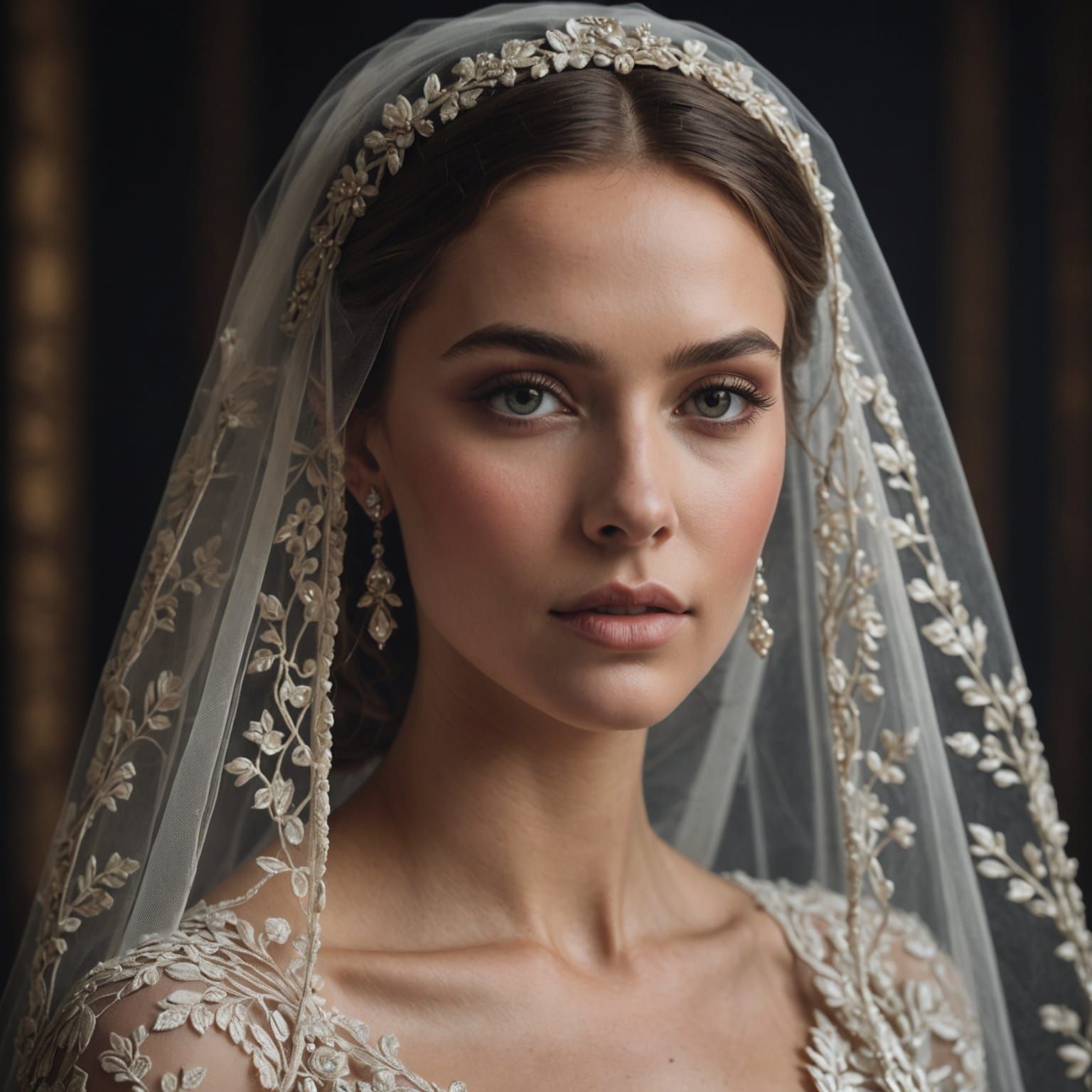 Bride’s tulle veil
