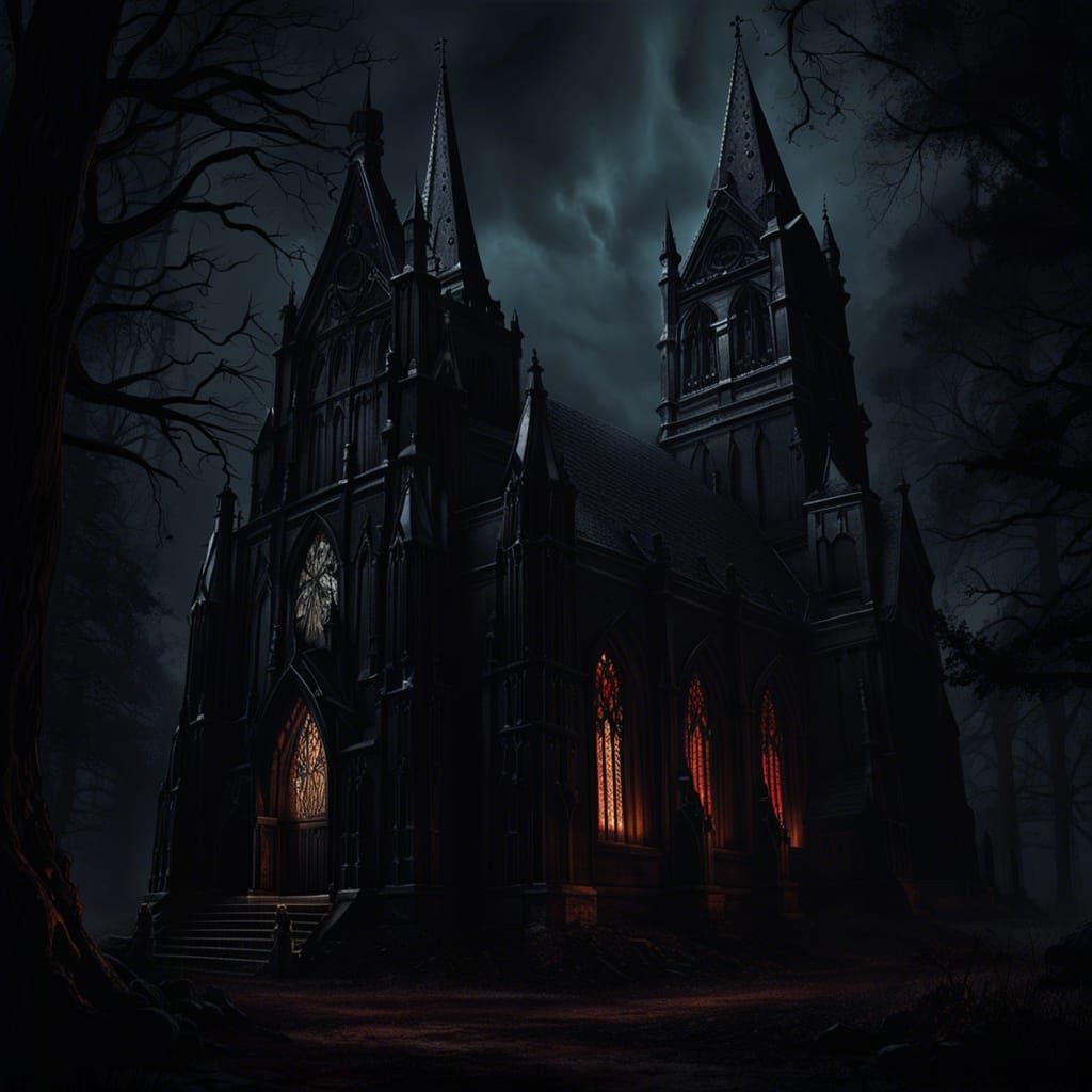 Dark gothic church, its secrets unfold, in the depths of despair, our fate is foretold  by @Pez