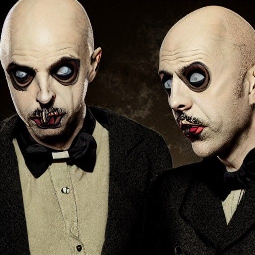 Bald Beetlejuice in a tux