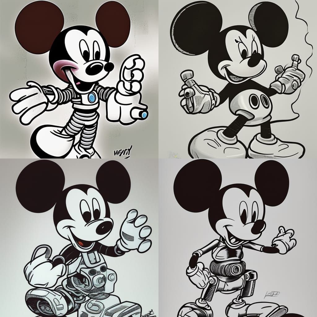 Mickey Mouse is the Terminator 8 - AI Generated Artwork - NightCafe Creator