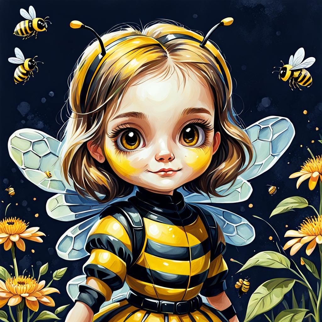 cute little bee-girl