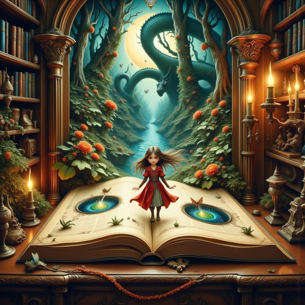Whimsical Storybook Scene in Baroque Style