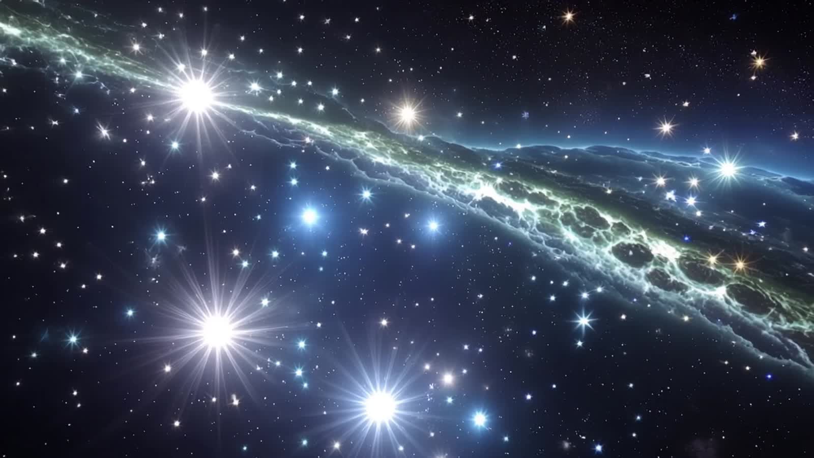 Make a galaxy with constellation and planets