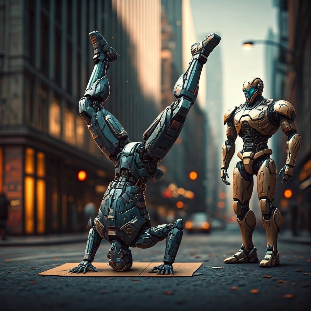 Mecha dance battle   by @ReaverG