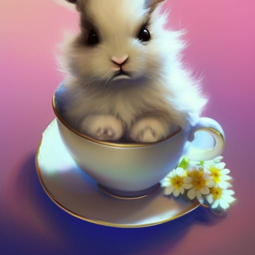 Bunny tea AI Generated Artwork NightCafe Creator
