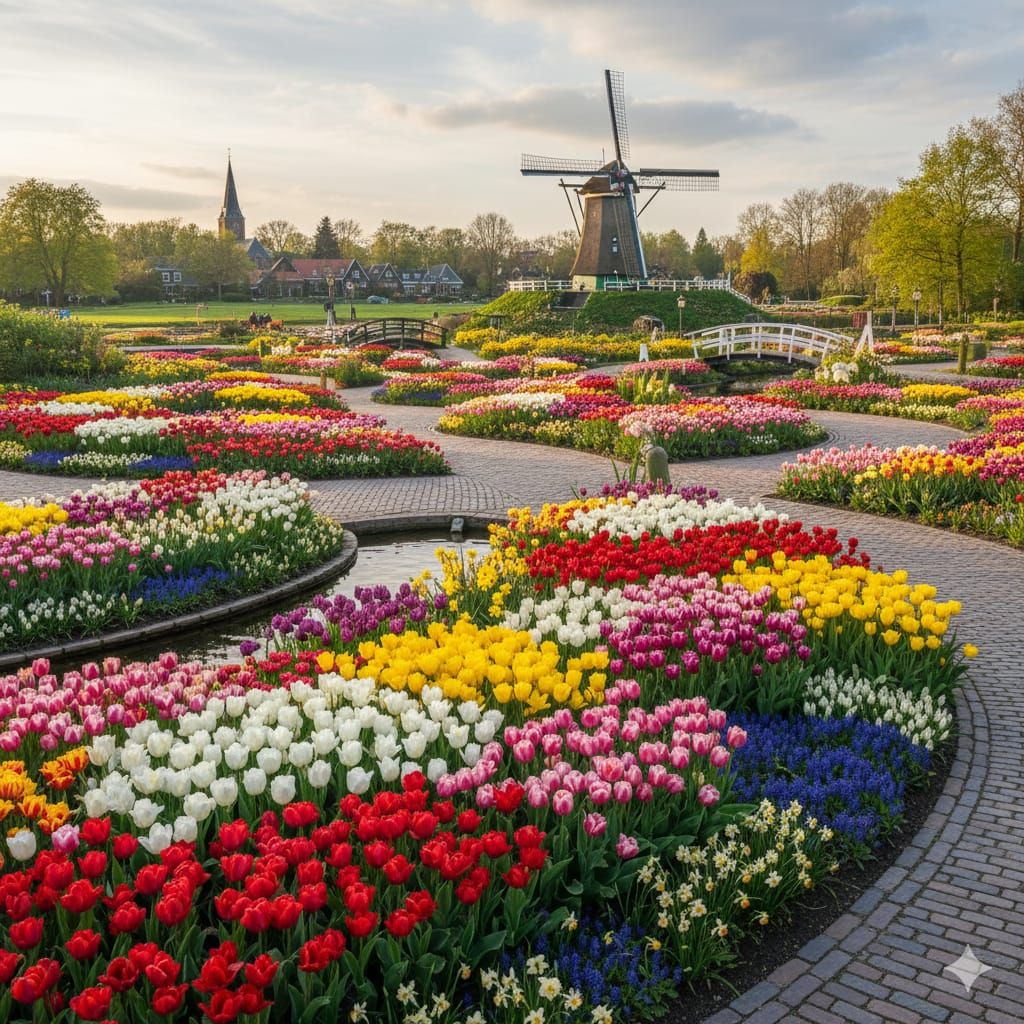 Fields of flowers, in The Netherlands