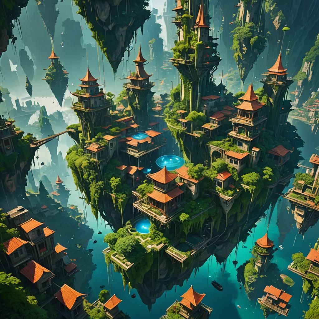 Floating City - AI Generated Artwork - NightCafe Creator