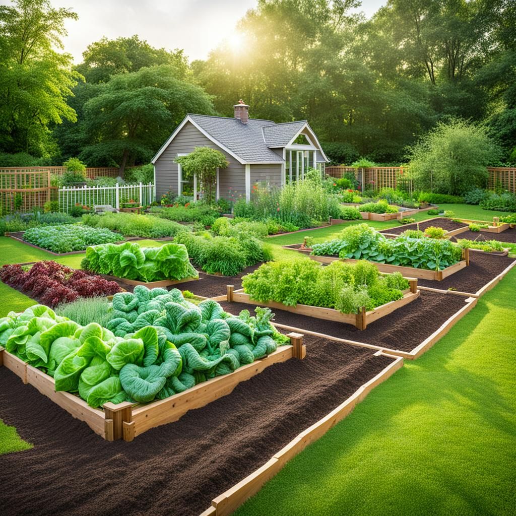 A large backyard vegetable garden