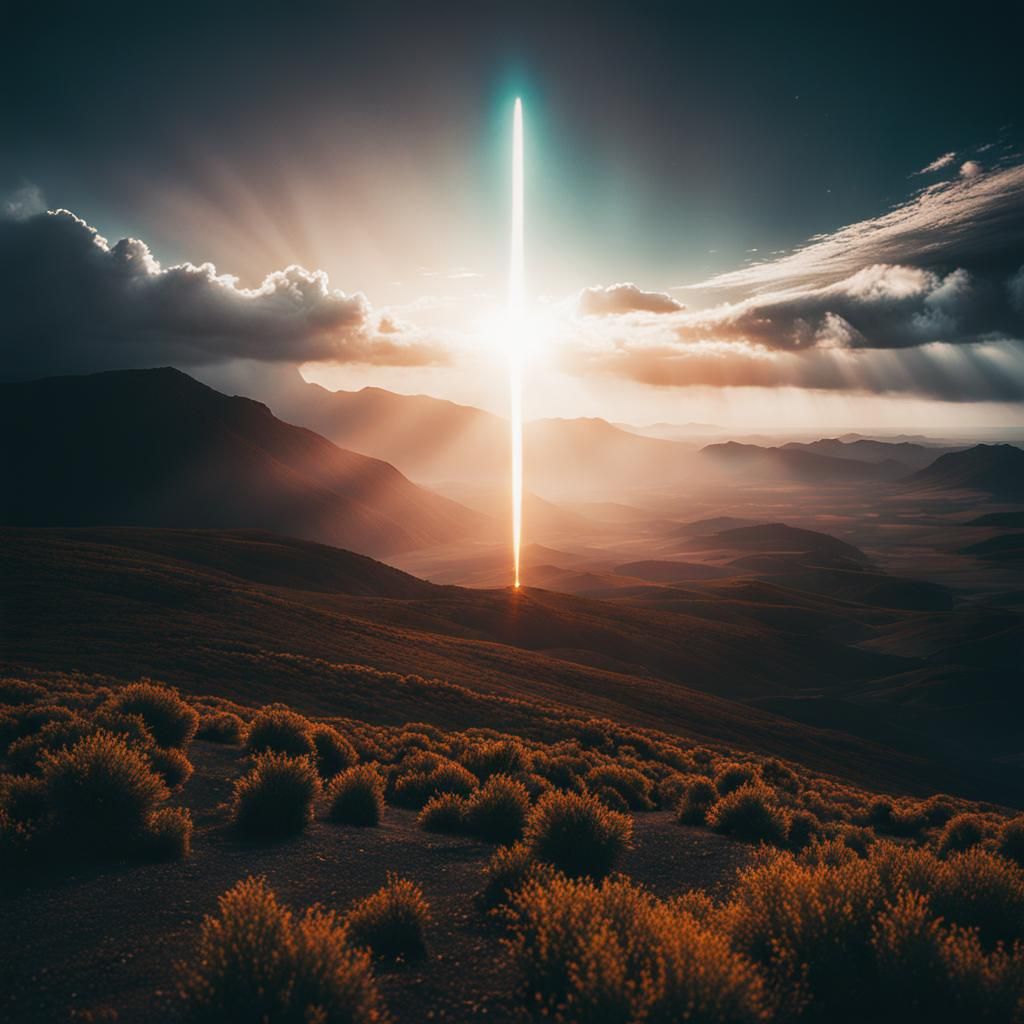 Other worldly being bursting through the firmament