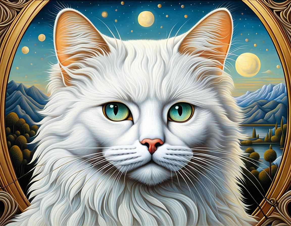 Fluffy White Cat