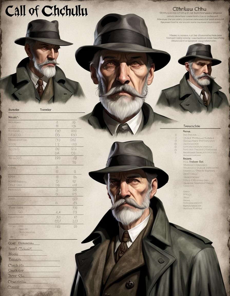 Detective character sheet details - AI Generated Artwork - NightCafe ...