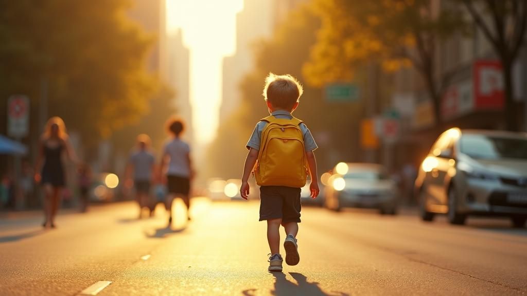 Boy's Adventure in Melbourne, Cinematic Film Still