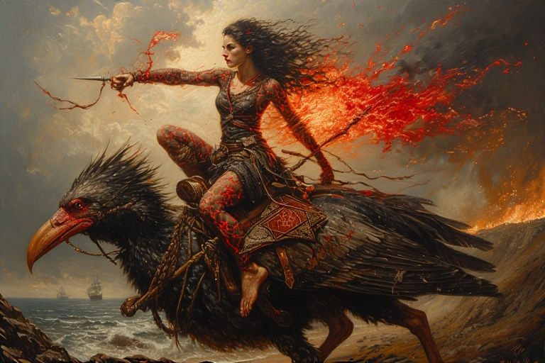 (Joan of Squarwk!)  Magma Pelican Warrior