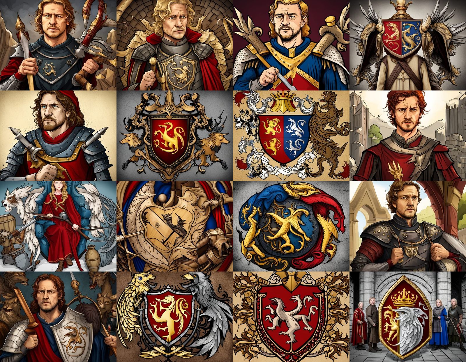 Medieval game of thrones coat of arms