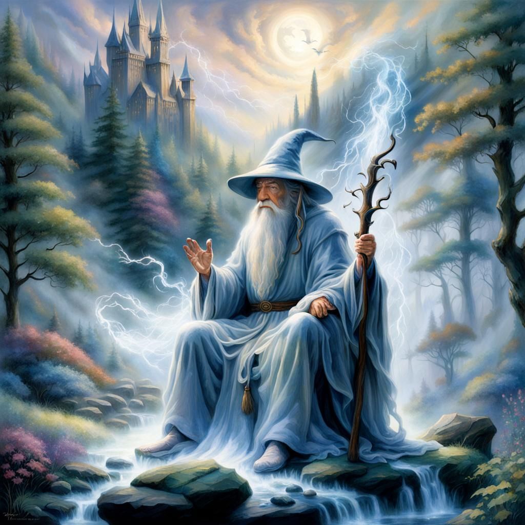 Gandalf the White meditating - AI Generated Artwork - NightCafe Creator