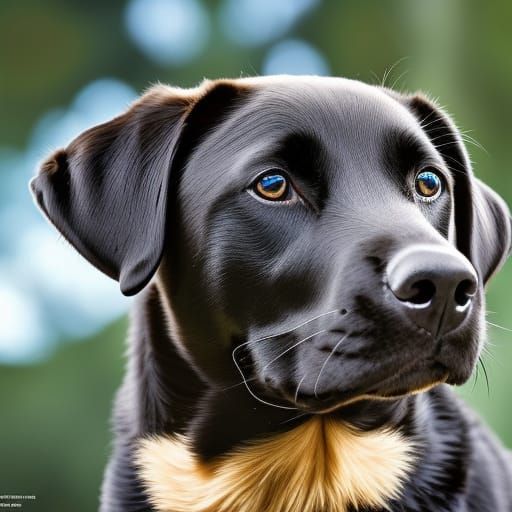 Labrador retriever with giant eyes! centered whole body portrait | vivid oil painting | sharp focus | ... false