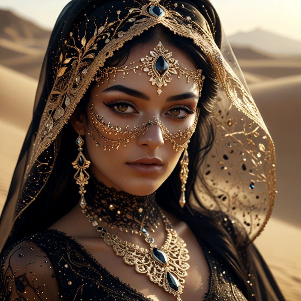 Stunning Arab woman with jewelry   by @242