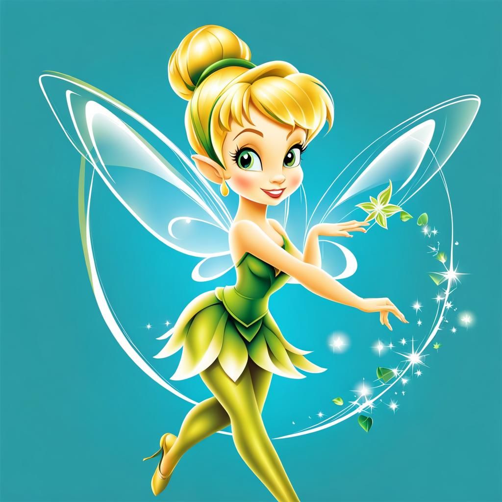 Tinkerbell ; vector, illustrator render, solid colors