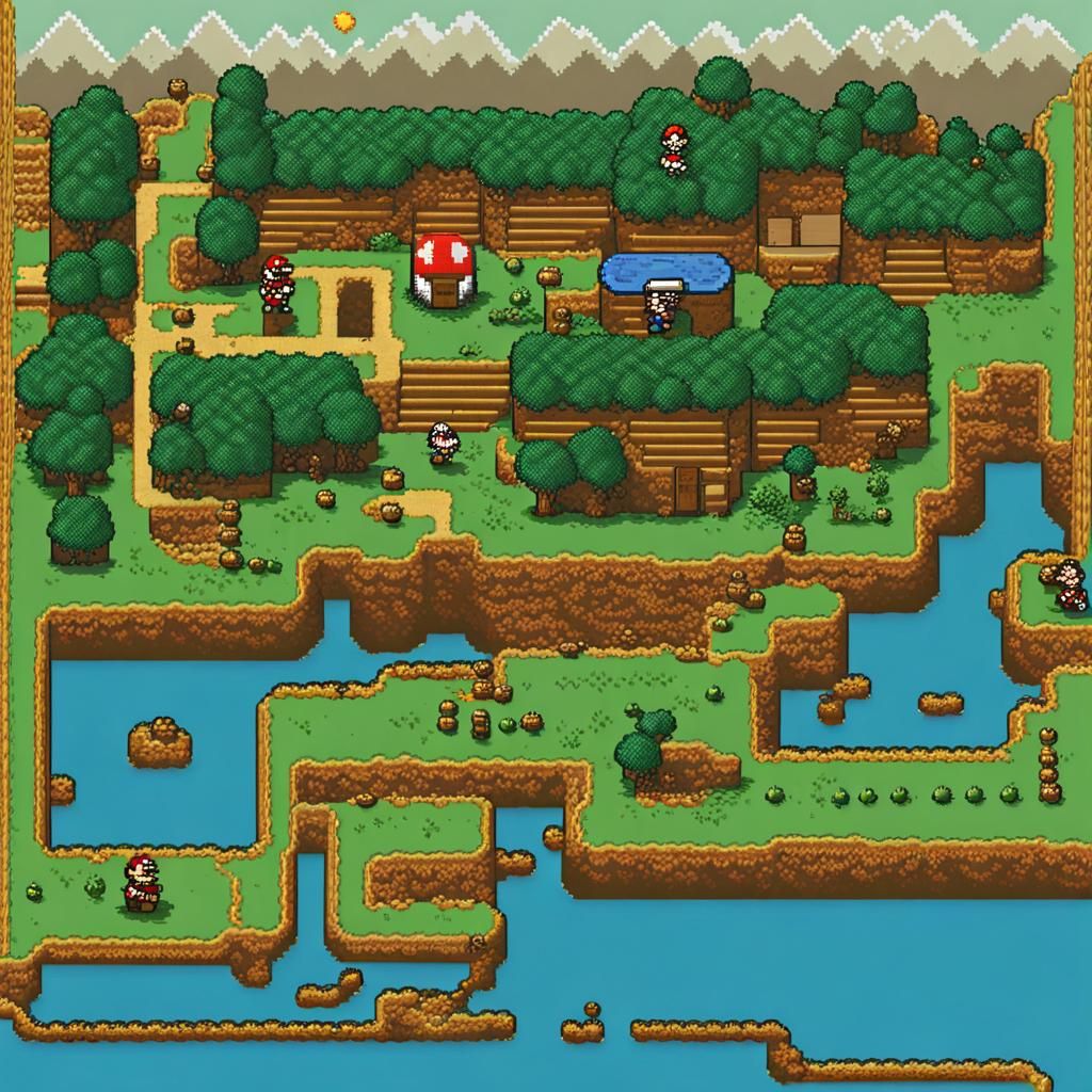 Pixel map of super mario bros 3 - AI Generated Artwork - NightCafe Creator