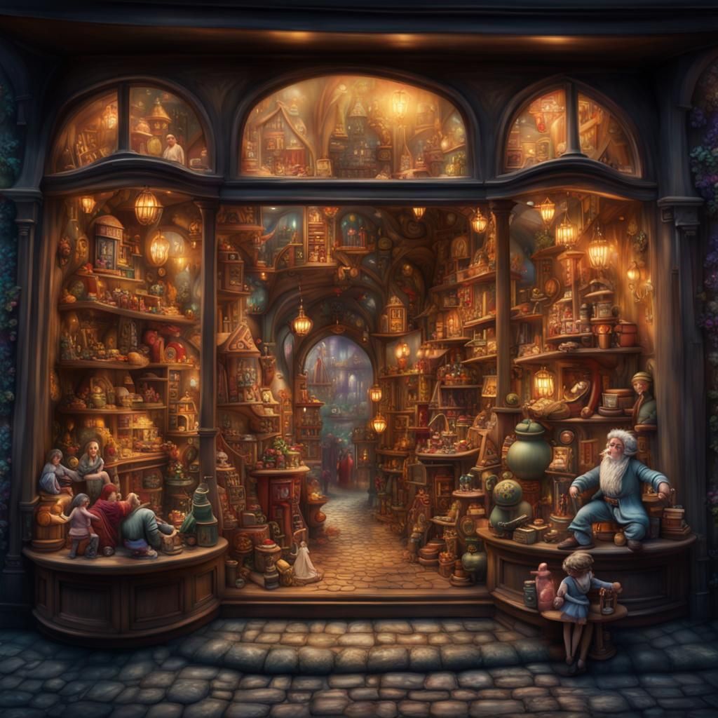 Whimsy alley Toy shop AI Generated Artwork NightCafe Creator