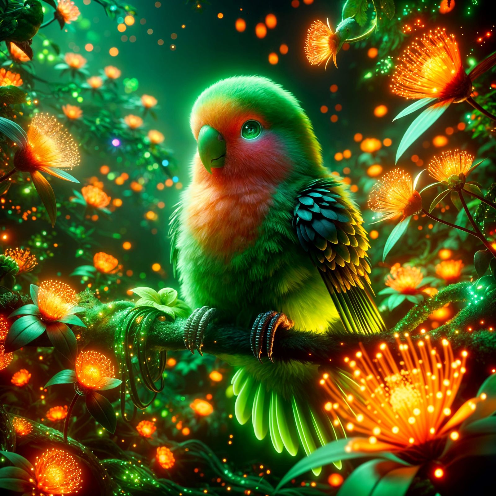 Bird in a Neon Forest  by @Ria Hagane