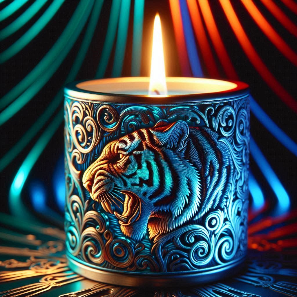 Candles Decorated with Animal Print Tiger 3