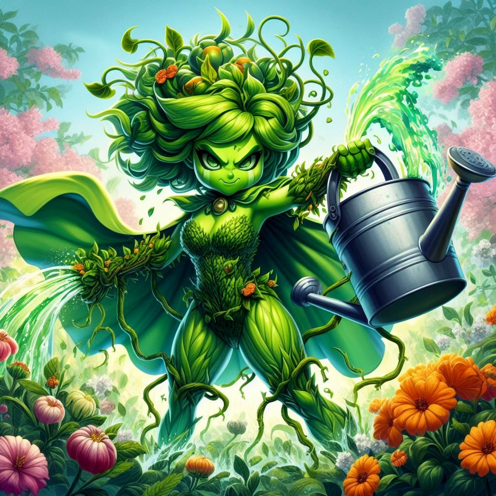 Pomona Sprout as Green Superhero