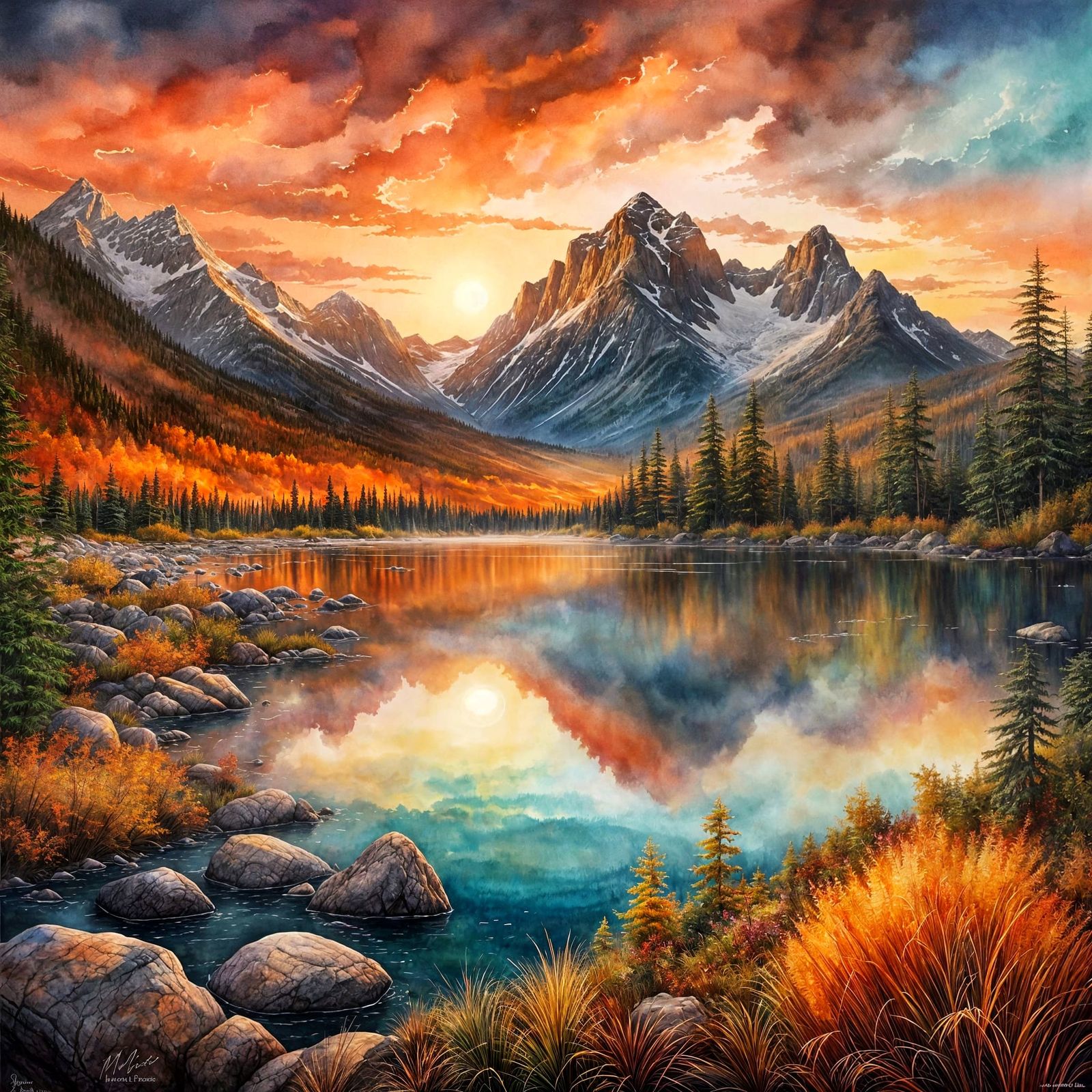 Mountain Sunset  by @silverpoodle