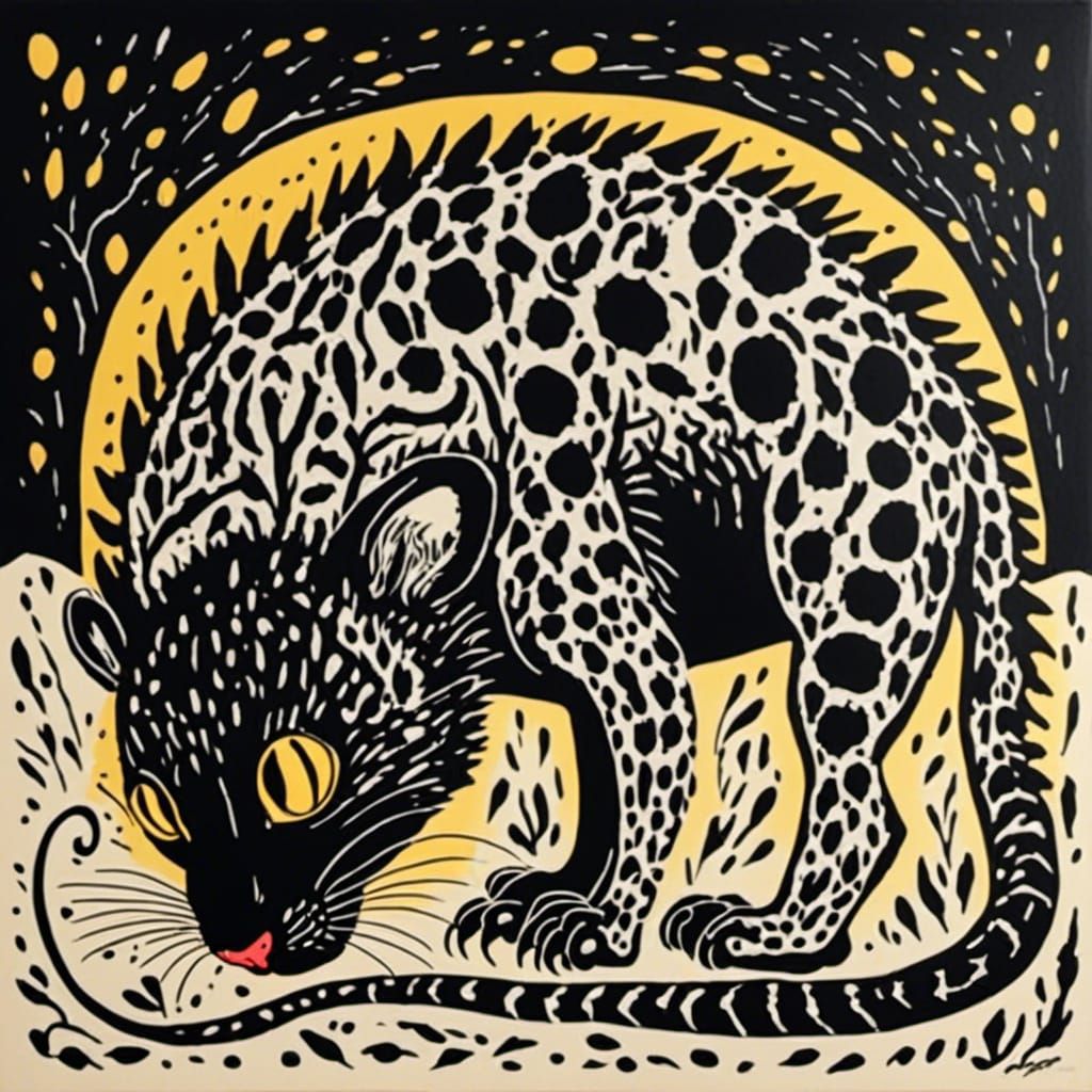  <lora:Chimera Savage:1.0> in the style of Gerd Arntz