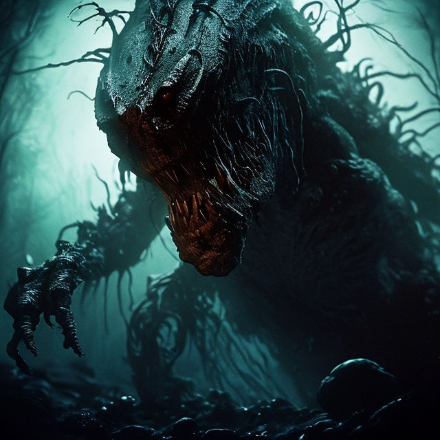 A photo of The bloop cryptid creepypasta kaiju horror nightmare fuel lovercraftian inspired tall disturbing horrid creature monstrosity frea...