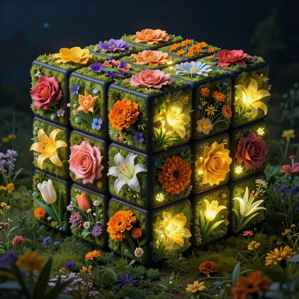 Floral Rubik’s Cube  by @Alfred Stephens