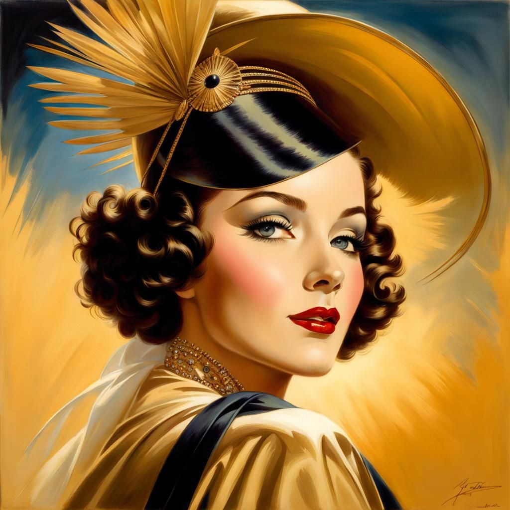 A Friend in Need in the style of Rolf Armstrong - AI Generated Artwork ...