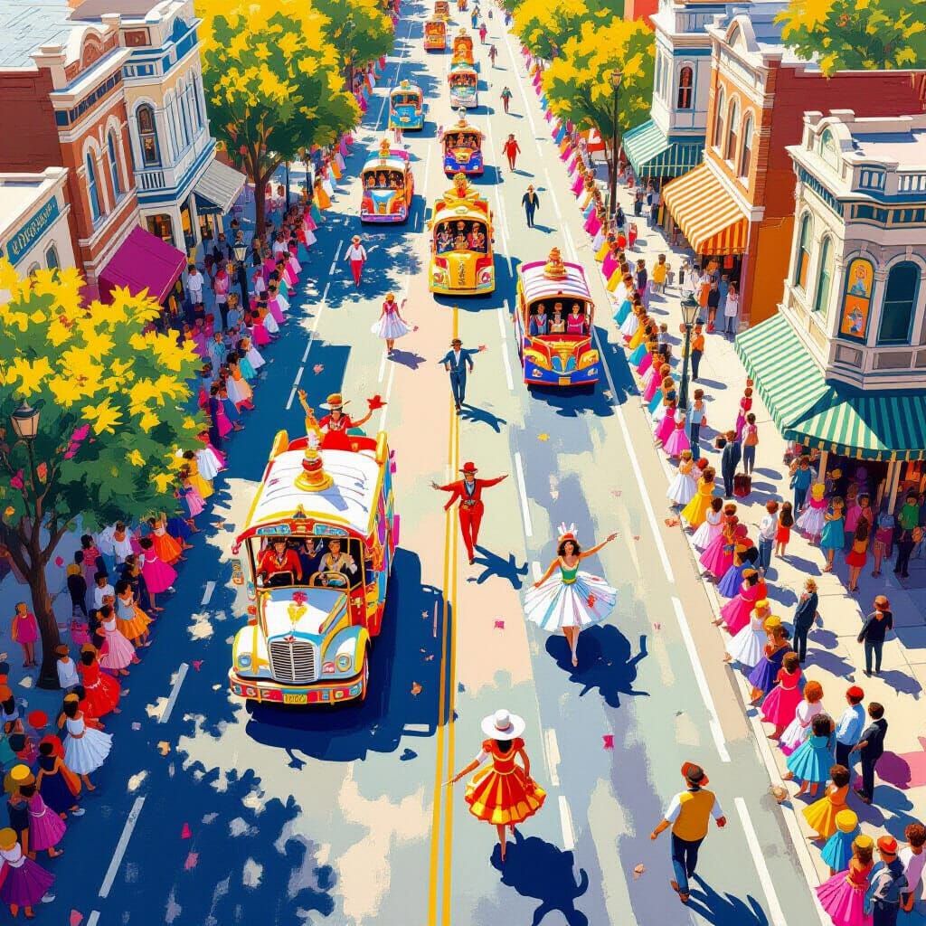 Bird Flying Over A Parade  by @Shawn Michael Duffy