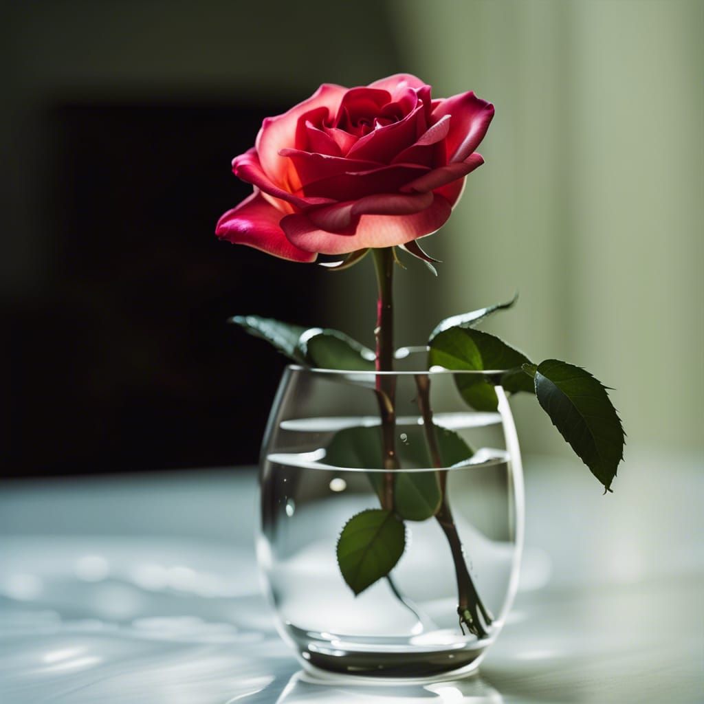 Rose in vase V2 - AI Generated Artwork - NightCafe Creator