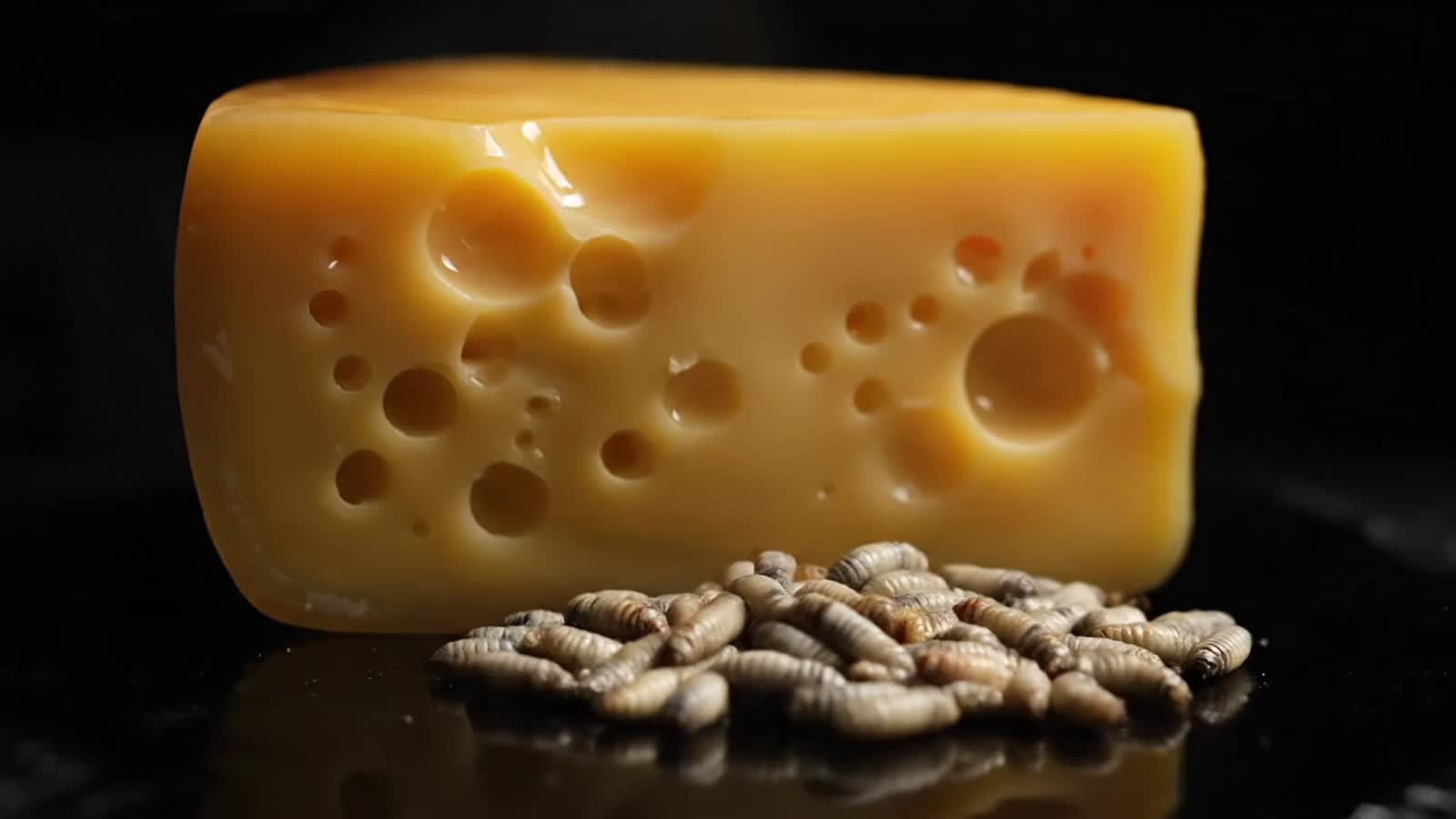 A chunk of holy cheese melting into a pile of maggots