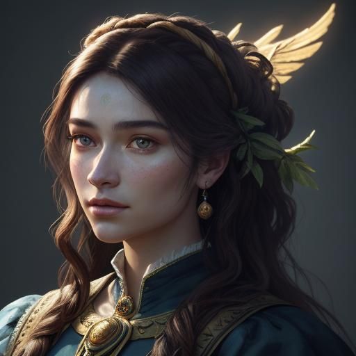 Ethereal Amazon Portrait in Monet and Vermeer Style