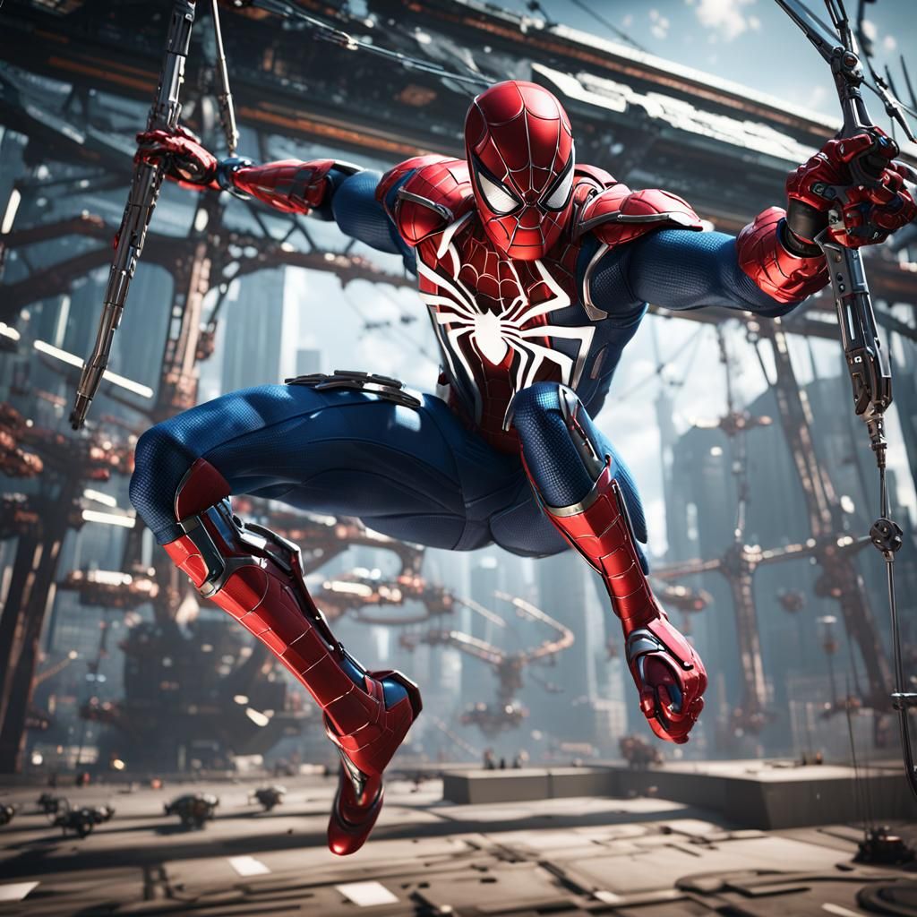 spider man swinging