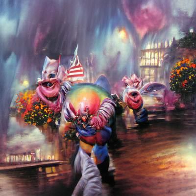 Killer Klowns From Outer space Thomas Kinkade