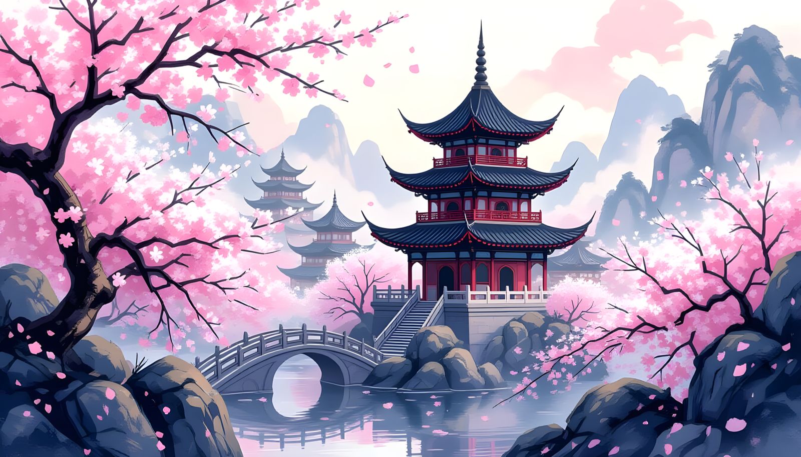 cherry blossom trees  by @Ghexghe