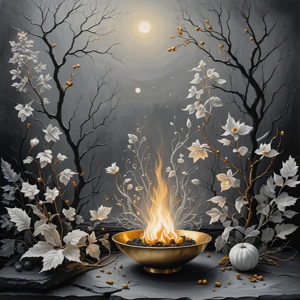 whimsical beautiful cold dark hygge intricate detailed lonel...