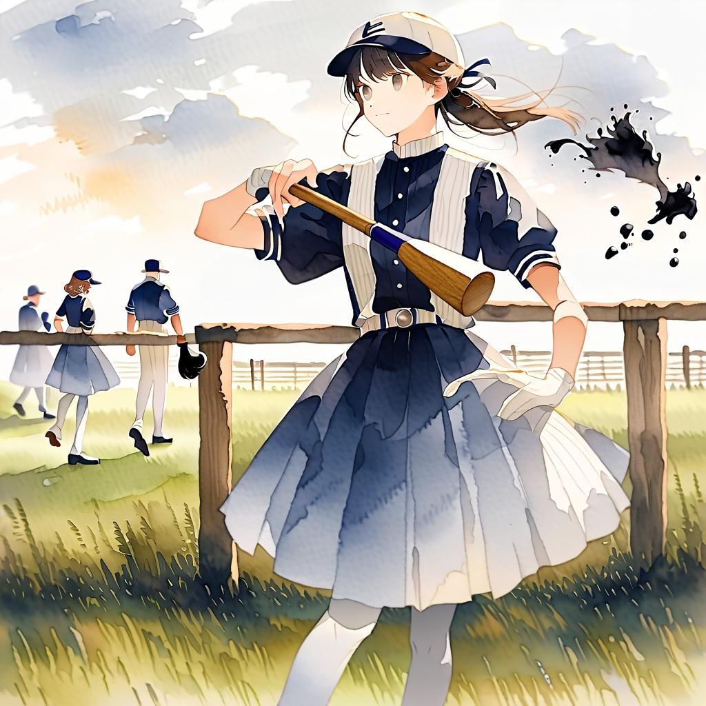 Girls Play Baseball Too - AI Generated Artwork - NightCafe Creator