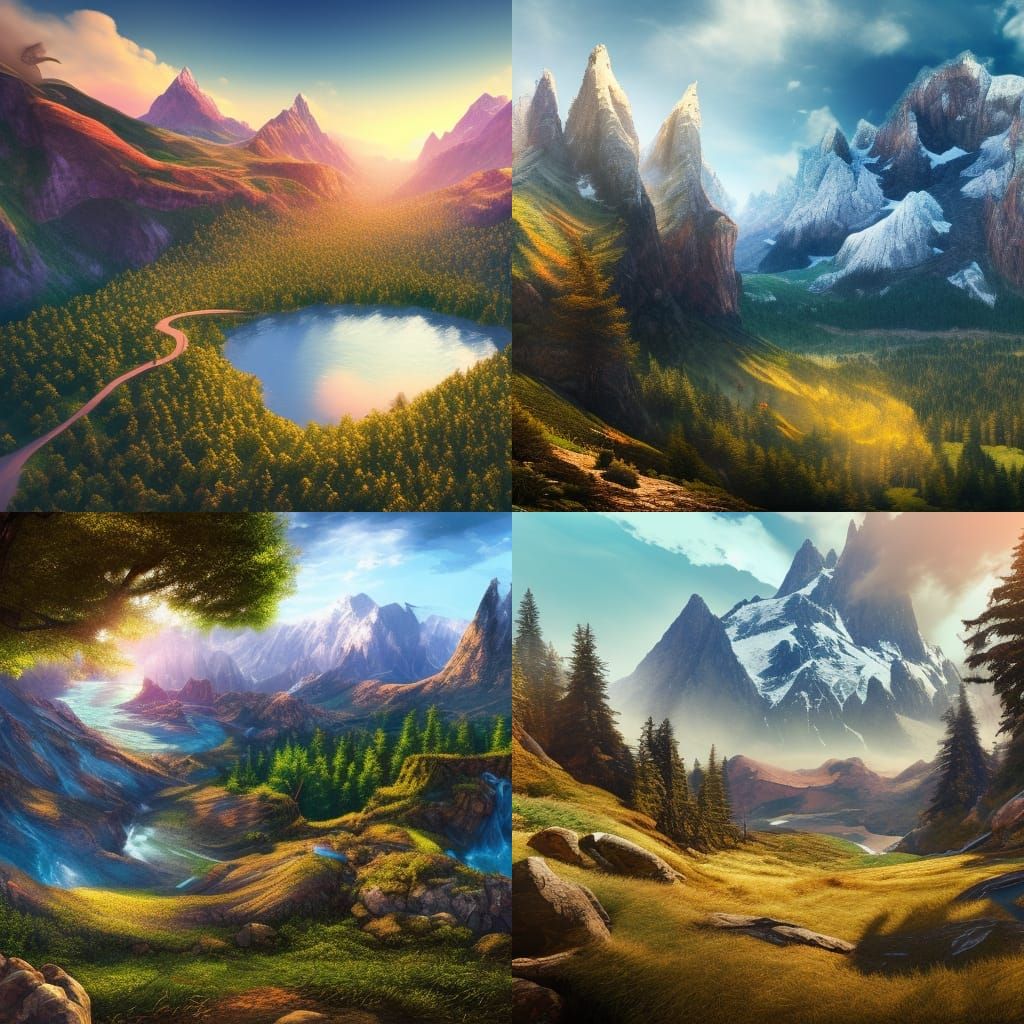 Majestic Mountain Landscapes - AI Generated Artwork - NightCafe Creator