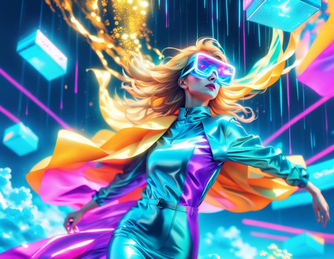 Vaporwave Lady's Aesthetic AI Generated Artwork NightCafe Creator