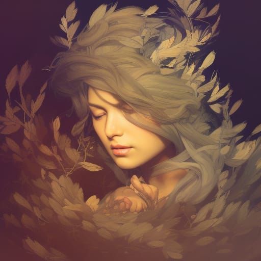 A girls covered in feathers. - AI Generated Artwork - NightCafe Creator