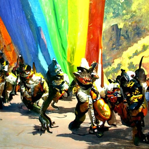 A kobold Pride parade.