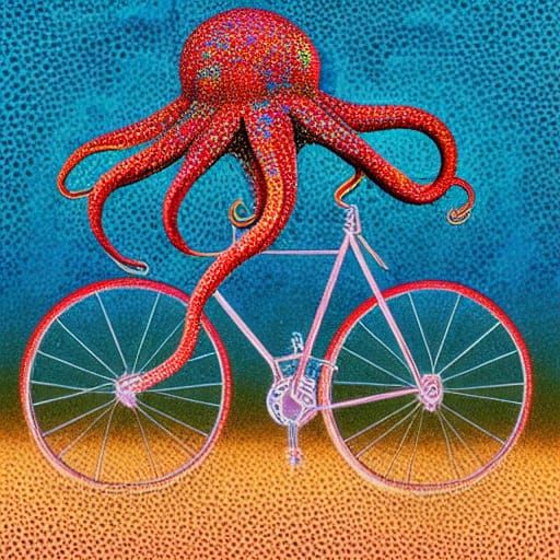 Octopus riding a bike 2