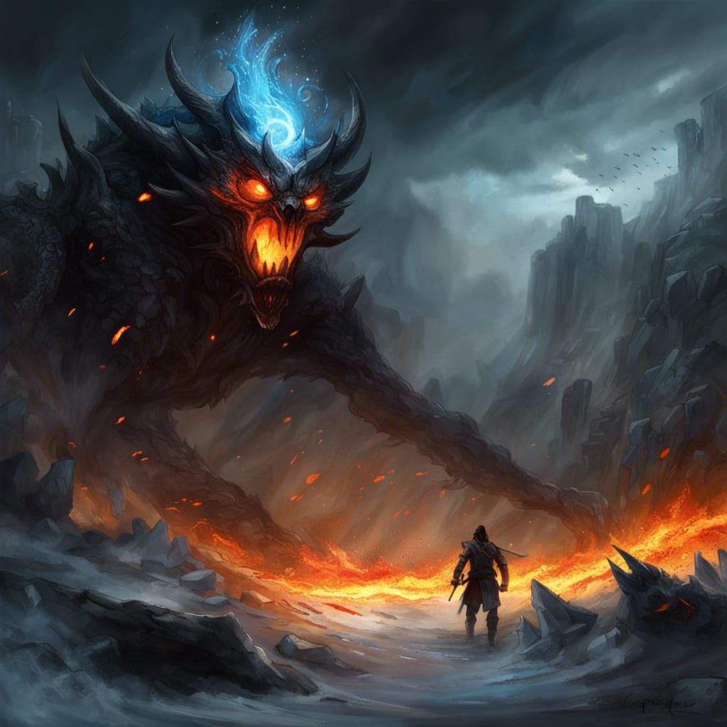 Dark Fantasy World's End in Fire and Ice