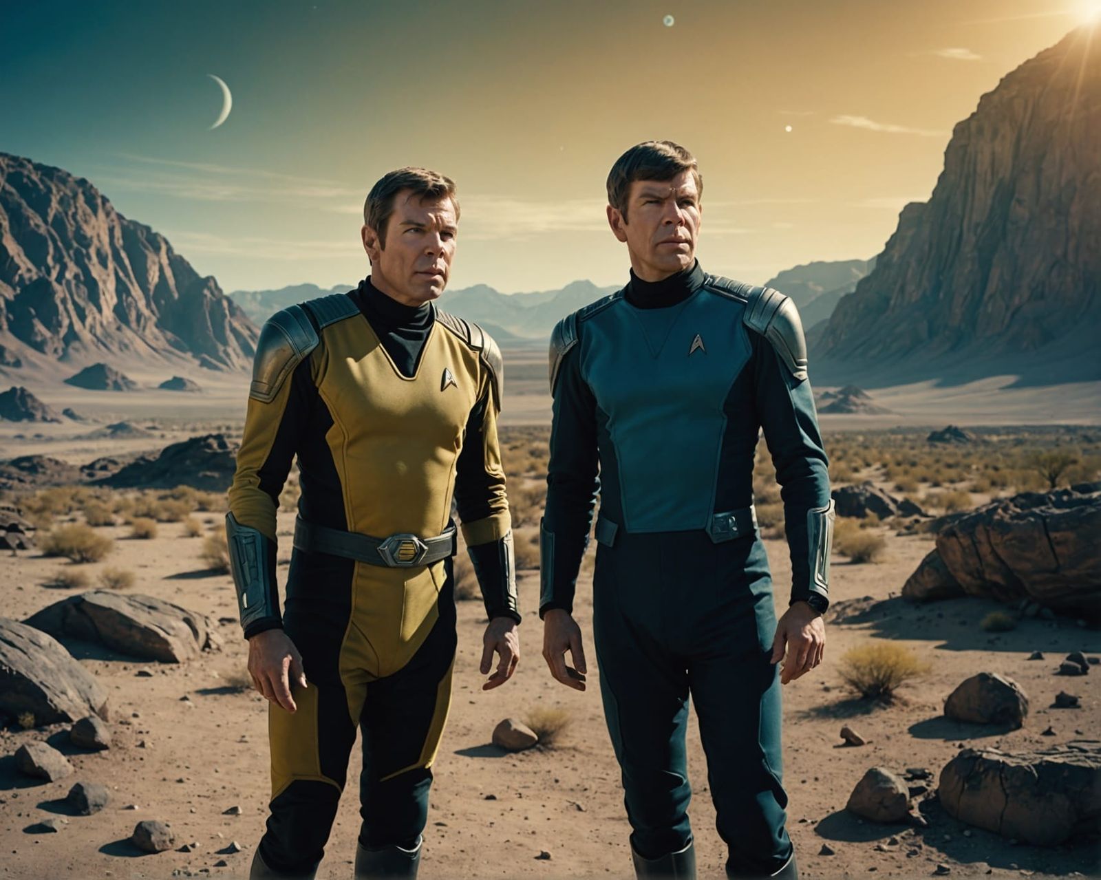 Captain James Kirk and Spock in an alien planet - AI Generated Artwork ...