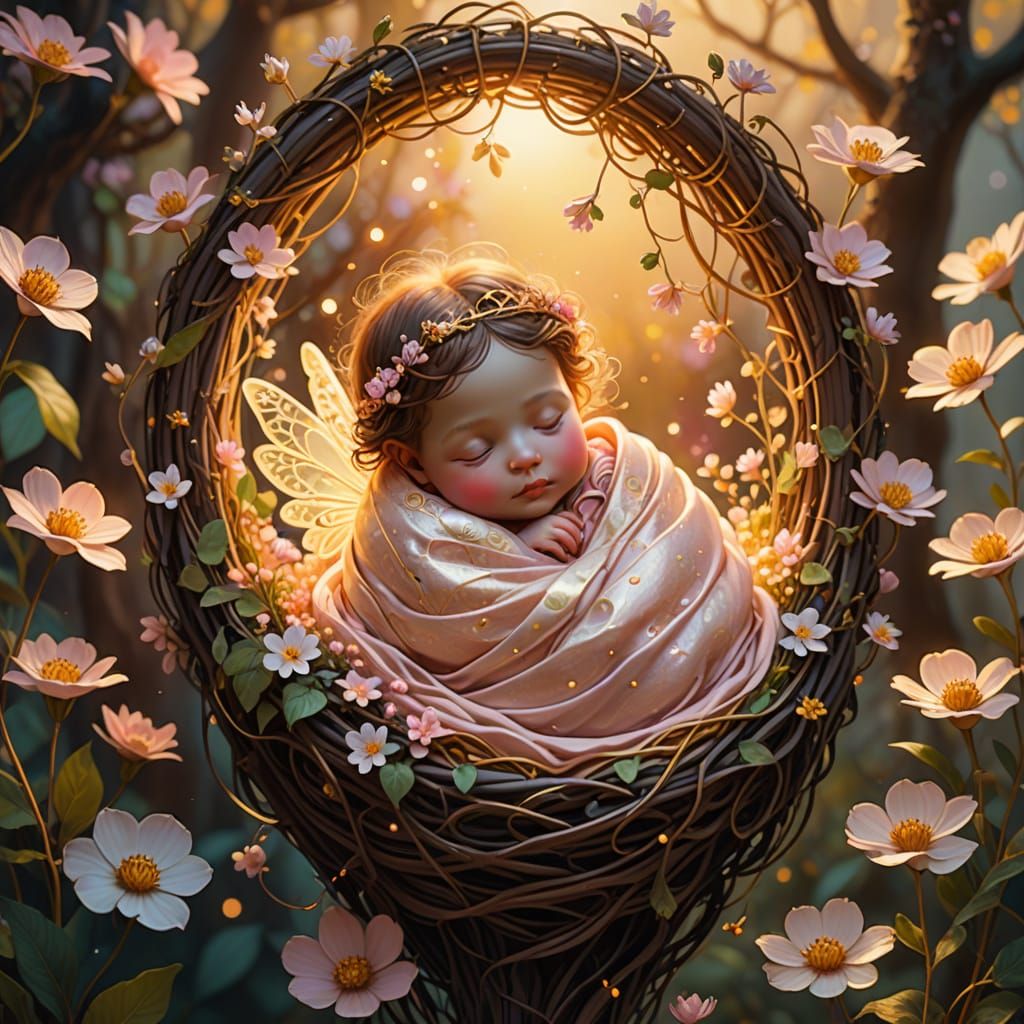 Whimsical Fairy Tale Illustration in Soft Romantic Oil Paint...