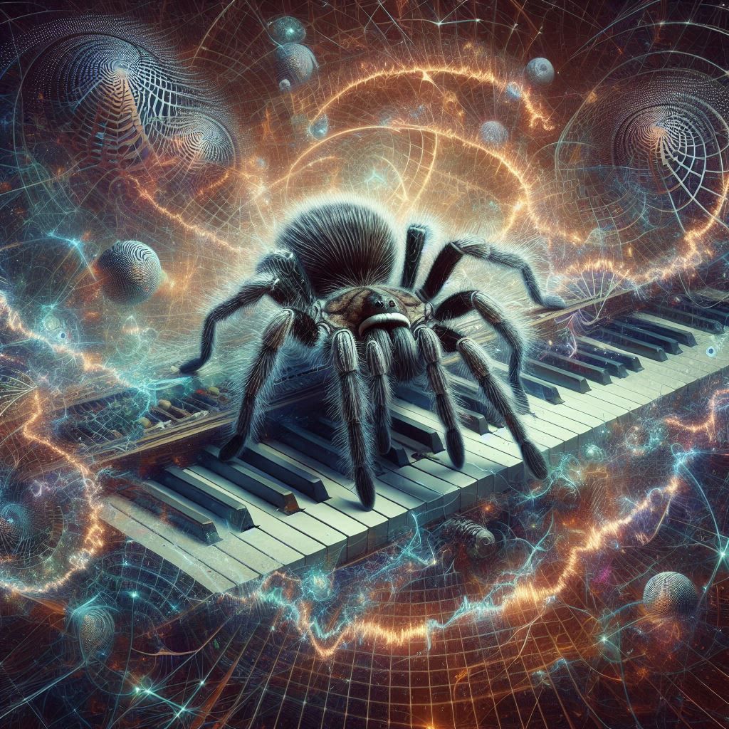 Tarantula playing keyboard
